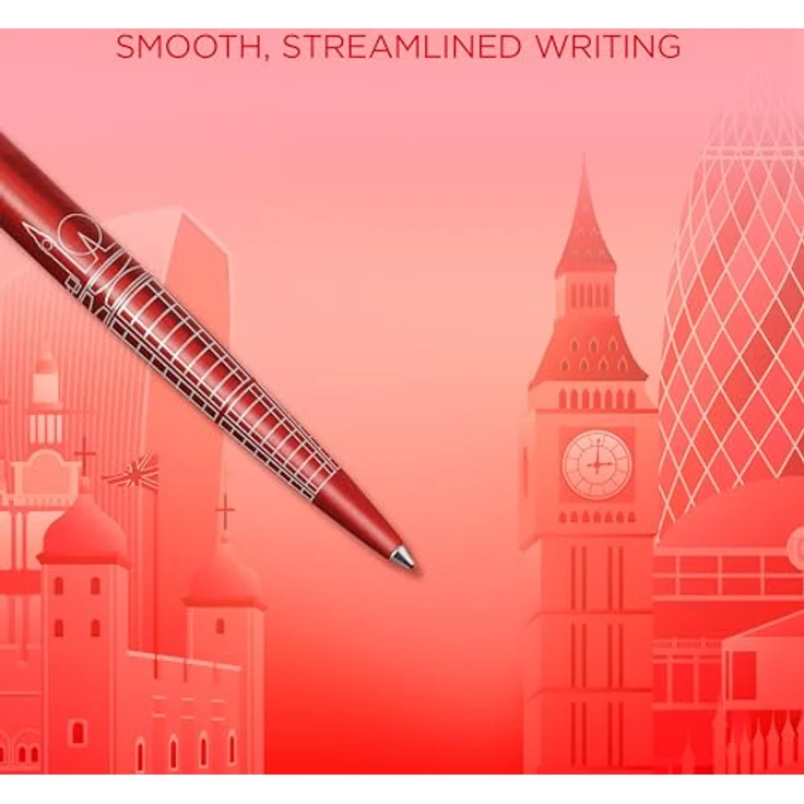 Parker Pen Parker Jotter SE London, Kugelschreiber mit roter Lackierung, Lasergravur Londoner Skyline, limitierte Sonderedition – Bild 5
