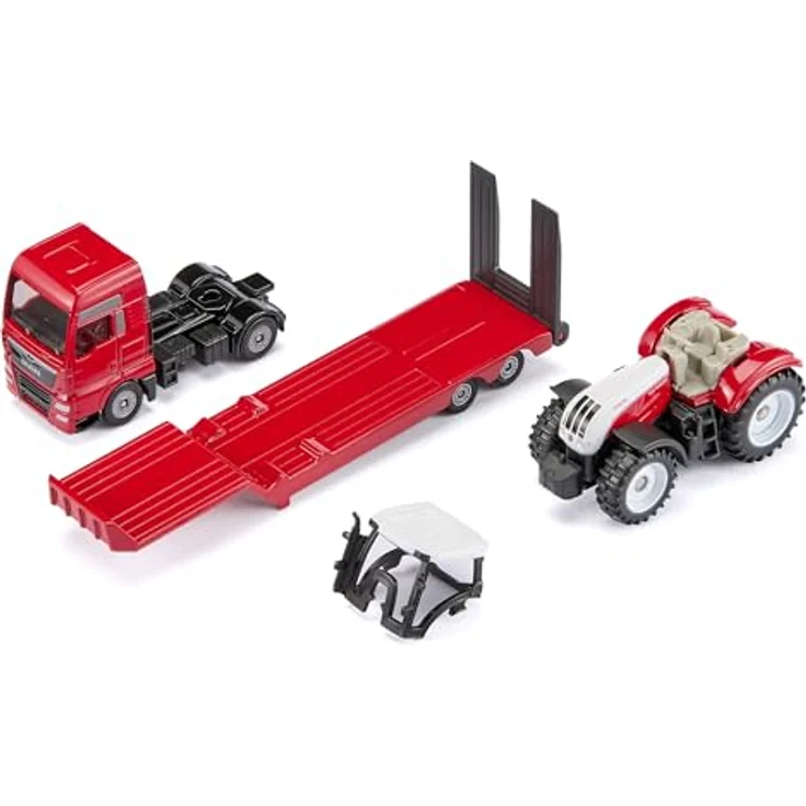 Siku Spielzeug-LKW MAN LKW mit Steyr Traktor, detailgetreues Modell für realistische Spielszenarien – Bild 4