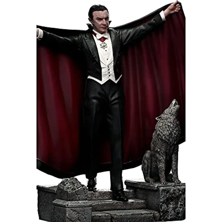 Iron Studios Universal Monsters Deluxe Art Scale Statue 1/10 Dracula, detailreiche Resin-Figur mit Diorama-Podest und heulendem Wolf, 22 cm, IS12902 – Bild 3