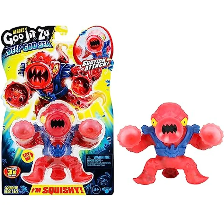 Heroes of Goo Jit Zu Deep GOO Sea Helden-Packung mit Squidor. Super Stretchy und Dehnbare Actionfigur mit besonderer Schleimfüllung und Saugnapf – Bild 1
