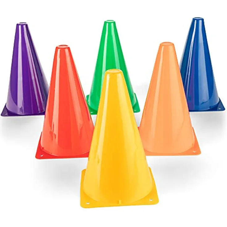 Champion Sports Kunststoffkegel, hohe Sichtbarkeit, fluoreszierend, 6 Stück