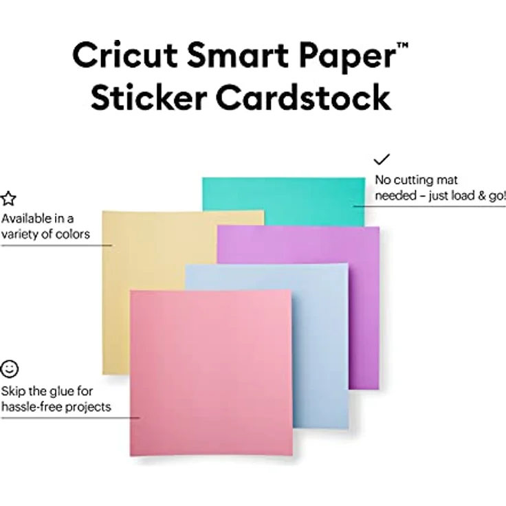 Cricut 2008320 Smart Paper Sticker Cardstock | 10 sheets | 33cm x 33cm | Pastels, Papier, 33 x 33 cm – Bild 2