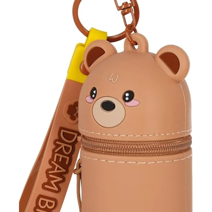 Legami Mini-Geldbörse Kawaii Teddy Bear, Silikon mit Schlüsselanhänger, Karabinerhaken und Handschlaufe, 5 x 12 x 5 cm – Bild 4