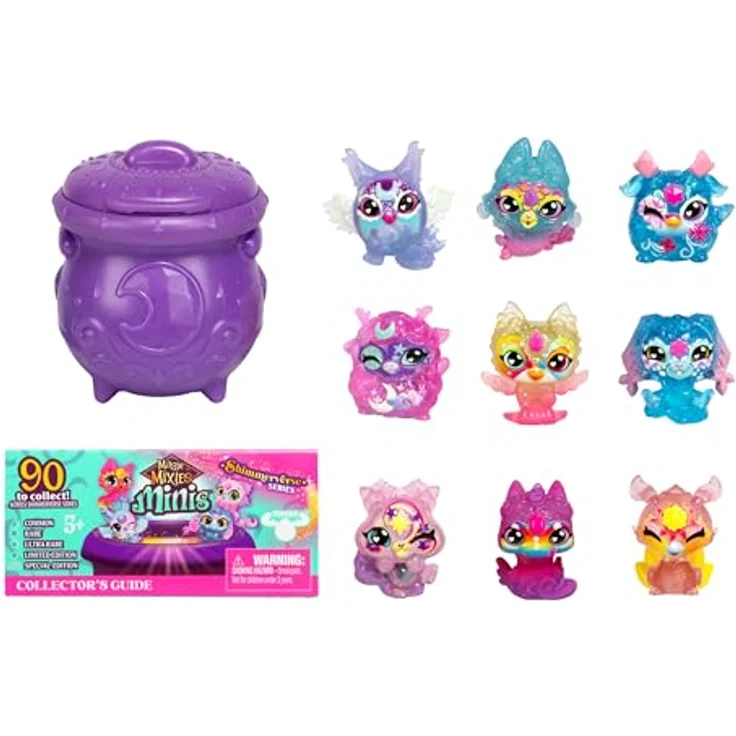 Moose Toys Magic Mixies Minis Shimmerverse-Serie, Sammelpackung mit 9 Mini-Mixies, inkl. 2 versteckten Figuren, magisches Sprudelkessel-Auspackerlebnis, 5 neue Zauberkräfte, 90 zum Sammeln – Bild 5