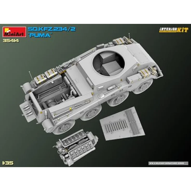 Other 1:35 Sd.Kfz.234/2 Puma Interior Kit, detailliertes Modellfahrzeug mit beweglichen Kettengliedern und mehreren Varianten – Bild 10