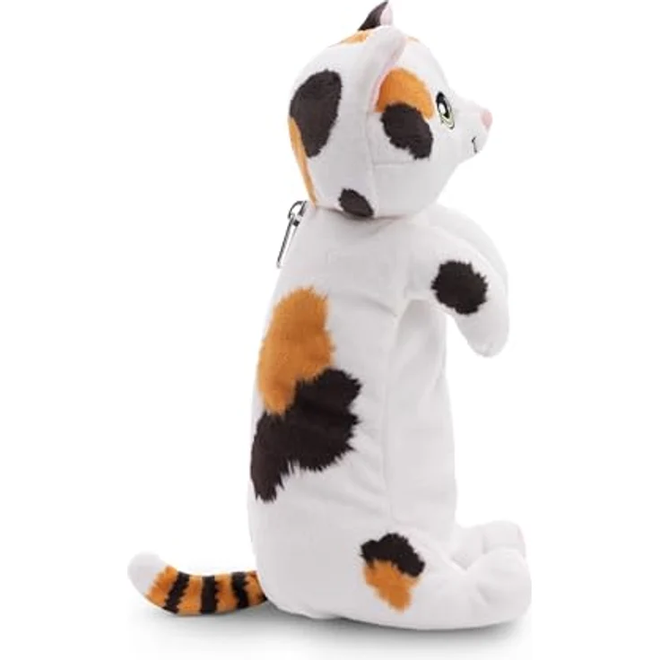 Nici Federmäppchen Pouchimals, Katze Glückskatze, flauschig weiches Design mit Reißverschluss, 12x12x25 cm – Bild 3