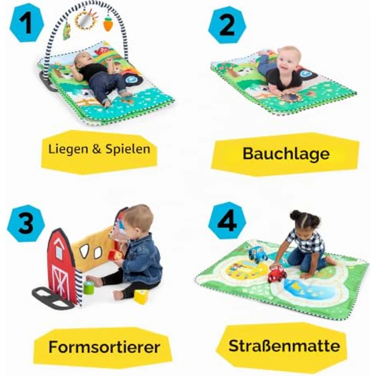Baby Einstein Farm Explorers, Spielbogen mit extra großer Spielmatte, Aktivitätsspielzeug und Formensortierer, für 0 Monate bis 4+ Jahre – Bild 3