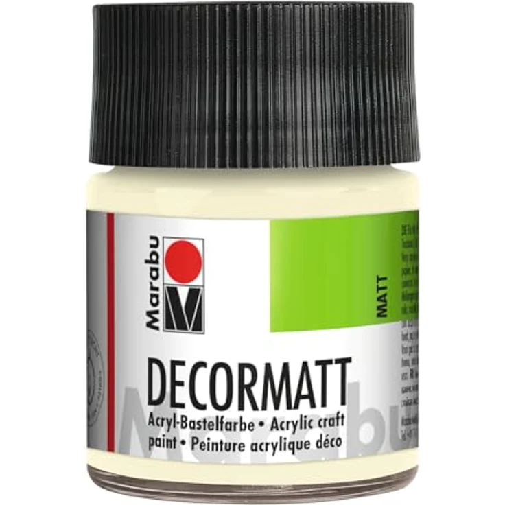 Marabu Decormatt Acryl Elfenbein 271, 50 ml, samtmatte, cremige Acrylfarbe auf Wasserbasis, speichelfest und wetterfest, ideal zum Malen und Schablonieren – Bild 1