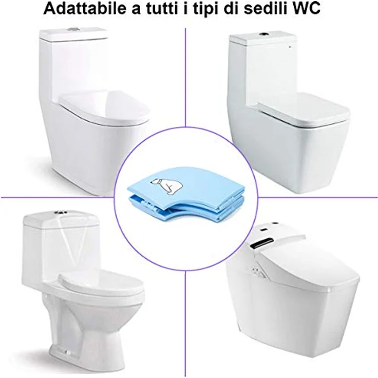 Upgrade Version Faltbarer Toilettensitz, Kinder Faltbarer Toilettentrainer Unterwegs für Kinder/Baby,Tragbar Reise WC Sitz Kleinkind Töpfchentrainer WC Sitzbezüge (Blau) – Bild 2