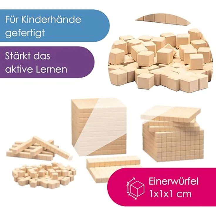 Wissner R39579.000 - Dezimalwürfel Mathematische Würfel, Rechenblöcke 121 Teile, Schulqualität – Bild 4