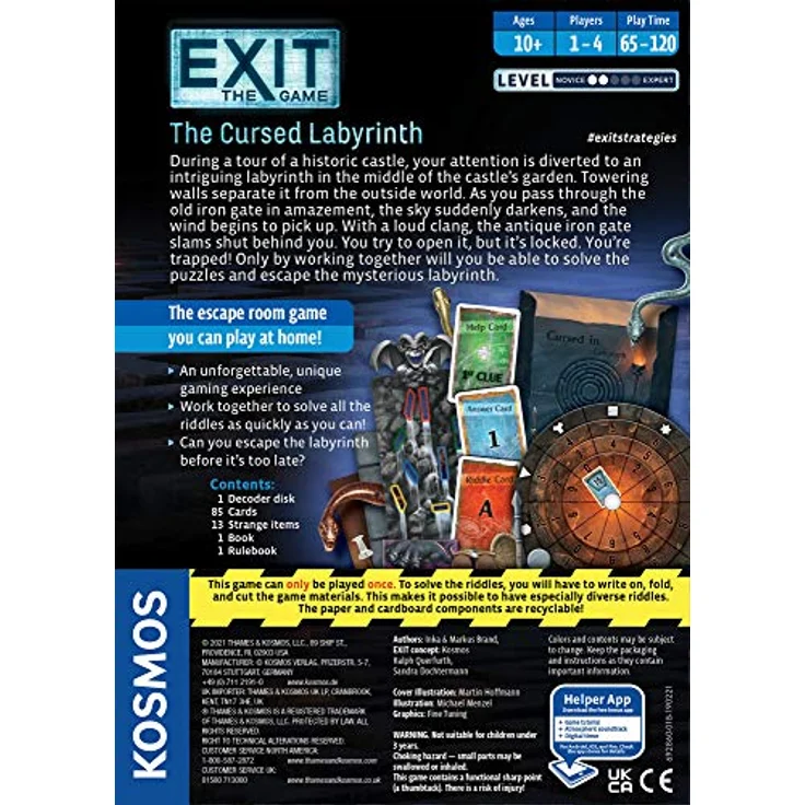 Thames & Kosmos EXIT: The Cursed Labyrinth - Escape Room Game - 1-4 Players - Puzzle Solving Strategy Board Game for Adults & Kids, Ages 10+ - Level 2/5 – Bild 2