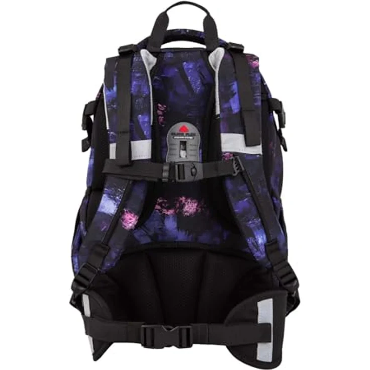 McNeill Schulrucksack Luca Midnight, mitwachsendes Rückensystem, 2 Hauptfächer, Reflexionselemente, Ergonomie – Bild 3