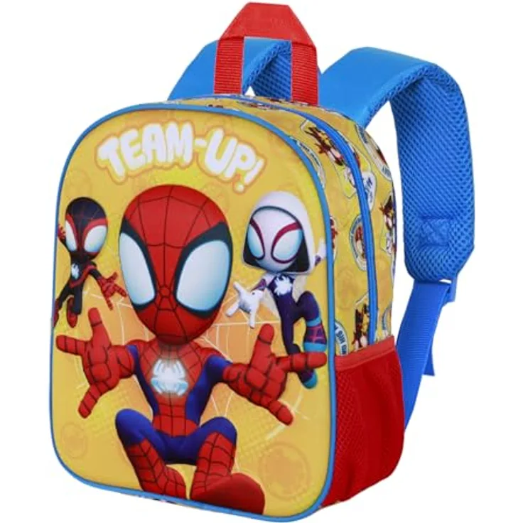 Marvel Spiderman Team-up-Elite 3D Rucksack, Gelb, Vorschulrucksack mit gepolstertem Rücken, 26 x 31 cm, Kapazität 8 L