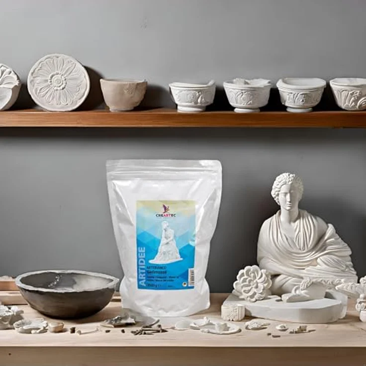 CREARTEC Artebianco Gießmasse, Modelliermasse für Kunstwerke, 1000g, weiß, wetter- und frostbeständig, Made in Germany – Bild 4