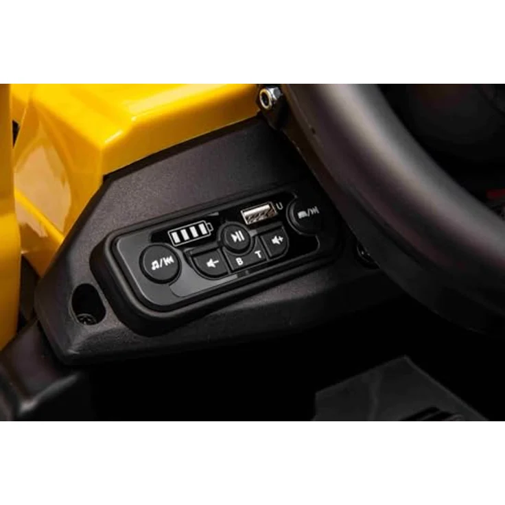 RIRICAR Lizenzierter Caterpillar Elektrobagger mit Hang- und Grabschaufel, Einzelsitz, Gelb, 2 x 30W Motoren, Lithium-Batterie, USB-Anschluss, Fernsteuerung – Bild 4