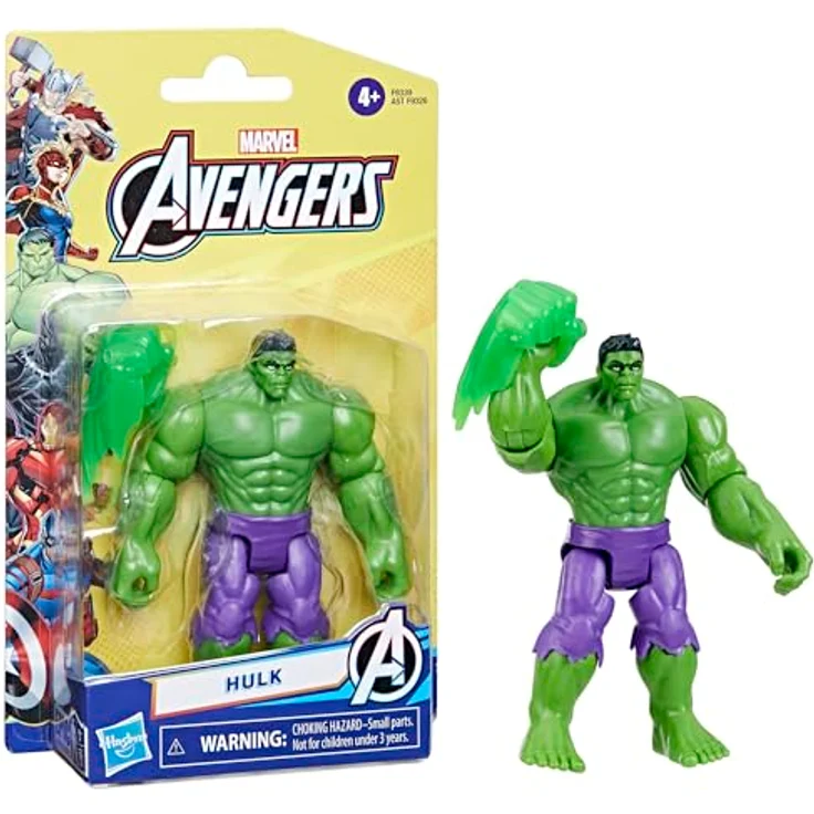 Hasbro Actionfigur Marvel Avengers, Hulk Deluxe in 10 cm Skala mit beweglichen Armen und Beinen – Bild 3