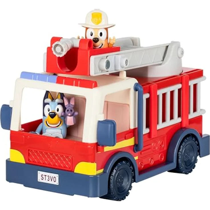 Moose Toys Rutscherauto BLAUES FEUERWEHRAUTO mit Leiter, Figuren und Stickerbogen – Bild 2