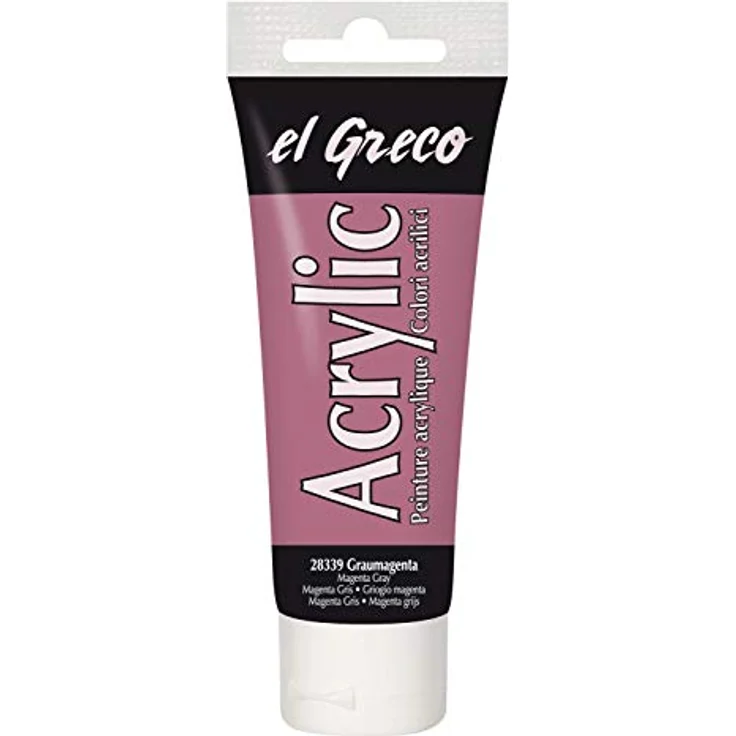 KREUL El Greco Acrylic 75 ml Tube, hochpigmentierte Acrylfarbe in graumagenta, glänzend, buttrig vermalbar, für pastose Malerei – Bild 1