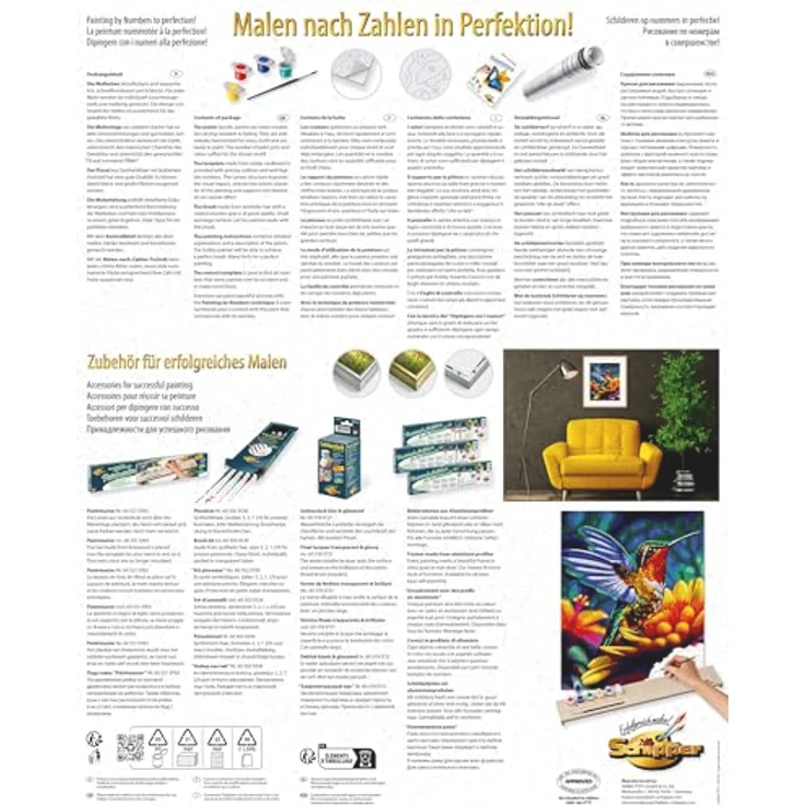 Schipper Malen nach Zahlen Meisterklasse Premium, Kolibri, farbenfrohes Kunstprojekt mit intensiven Türkis-, Gelb- und Purpur-Tönen, Made in Germany – Bild 2