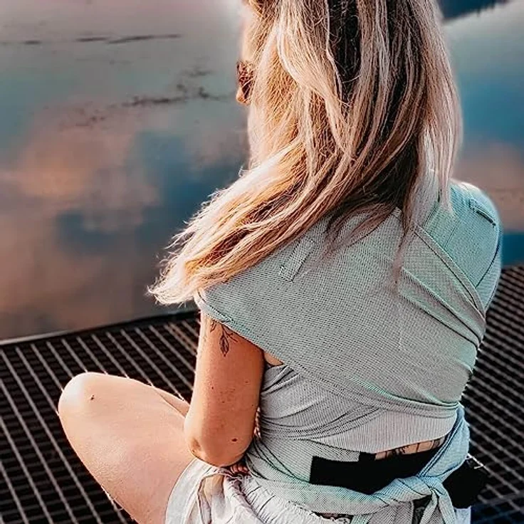 Hoppediz Babytrage Hop-Tye Advanced, Halfbuckle mit Tuchträger, ab Geburt (2,5 - 20 kg) – Bild 4