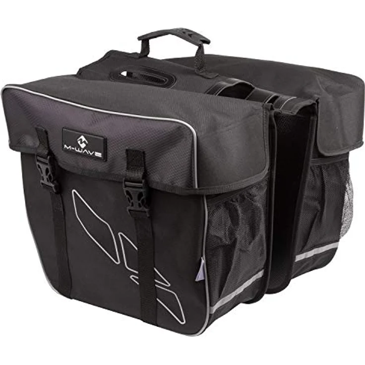 M-Wave Amsterdam Double Gepäckträgertasche, schwarz, 44 x 40 x 5 cm – Bild 1