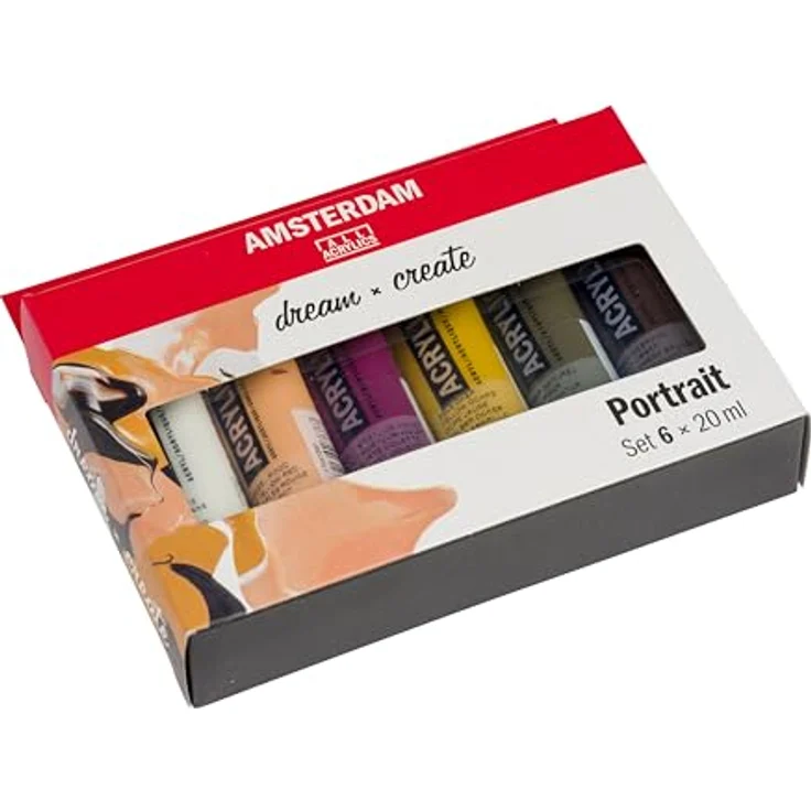 Amsterdam Standard Serie Acrylfarben Set, Portrait Set mit 6 x 20 ml Tuben, Mischfarben für verschiedene Hauttöne – Bild 3