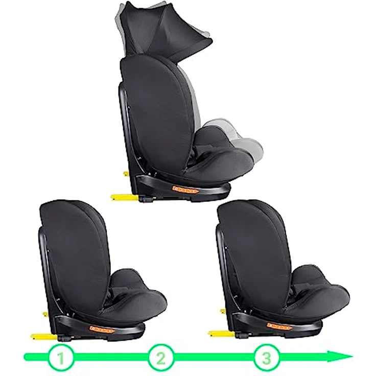 XOMAX Autokindersitz Selena, mit 360° Drehfunktion, Isofix und verstellbarer Kopfstütze, blau – Bild 4