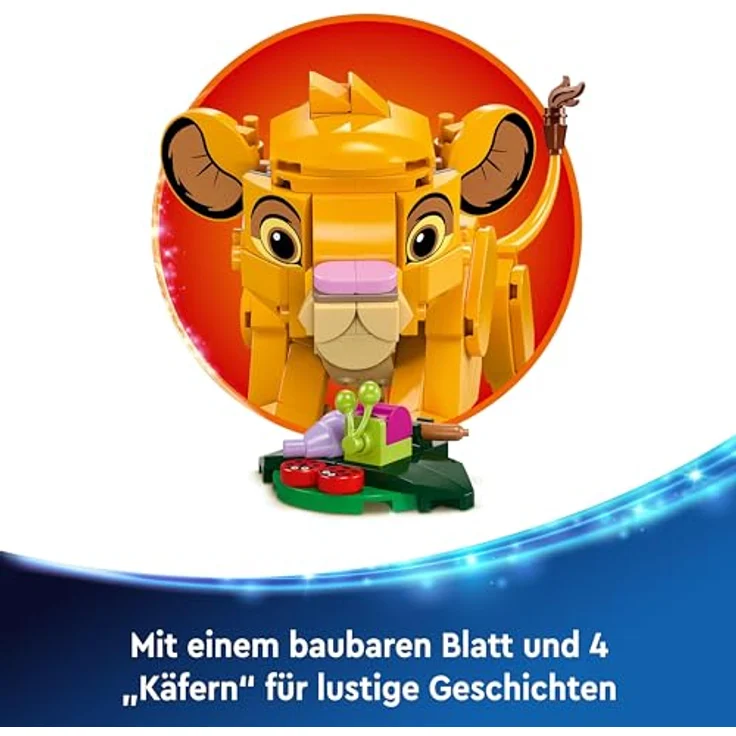LEGO Disney Simba, das Löwenjunge des Königs, Bauspielzeug für Kinder, Fantasy-Spielset mit beweglicher Löwenfigur, Coole Geschenkidee in 43243 Kinderspielzeug – Bild 4