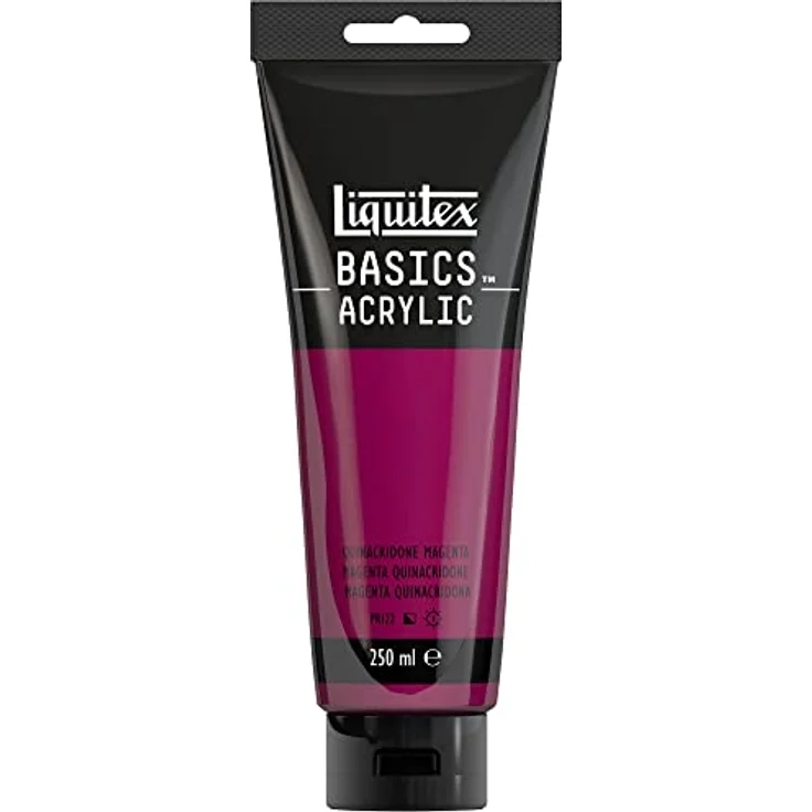 Liquitex Basics 88700212 Acrylfarbe, monopigmentierte Künstlerpigmente, lichtecht, 250ml Tube - Quinacridone Magenta – Bild 1