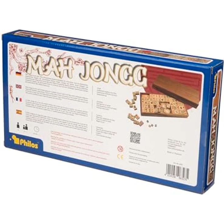 Philos Mah Jongg mit arabischen Zahlen, Brettspiel für 4 Personen in Deutsch, Spanisch, Französisch, Italienisch und Englisch – Bild 5