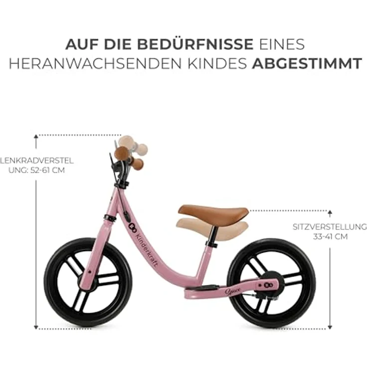kk Kinderkraft SPACE2 Laufrad, Metall, ab 2 Jahre, Modernes Design, Höhenverstellbarer Sattel, 12 Zoll Räder – Bild 4