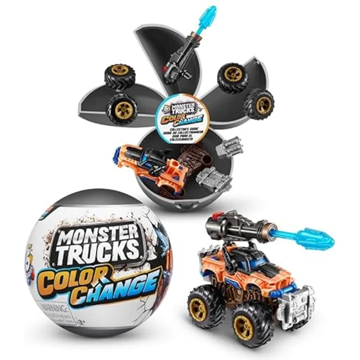 Zuru 5 Surprise Monster Trucks, Farbwechsel-Funktion mit schießbaren Waffen, für 3 Jahre und älter – Bild 4