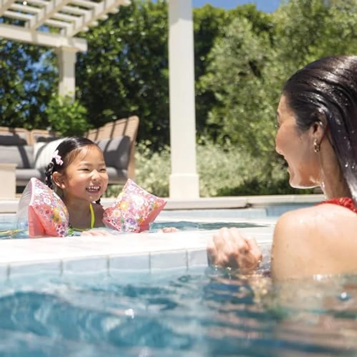 Intex 56669 Schwimmflügel für Kinder, 3-6 Jahre, 23 x 15 cm, robustes Vinyl, 2 Luftkammern, Blumenmuster für Pool und Strand – Bild 2