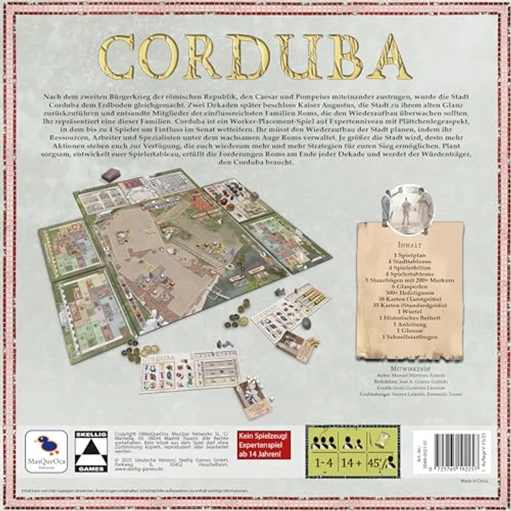 Skellig Games Corduba, Expertenspiel für 1-4 Spieler, Worker-Placement, 90-180 Minuten Spieldauer, Deutsch – Bild 2