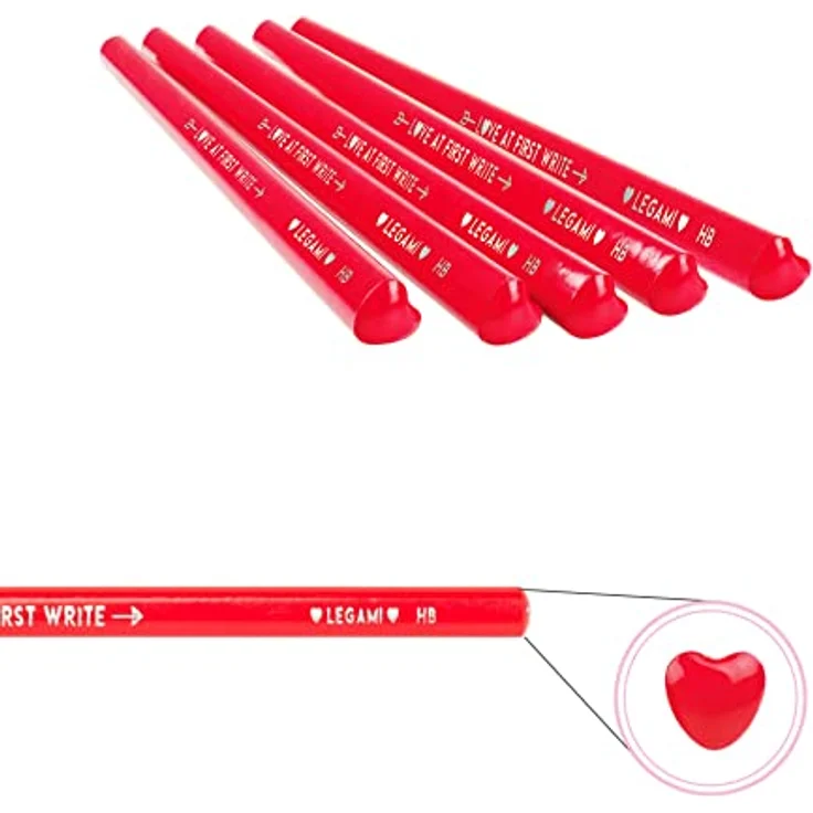 LEGAMI - Bleistift in Herzform, Love at First Write, HB-Mine, bedruckt in Goldblatt, 0,7 cm Durchmesser – Bild 2