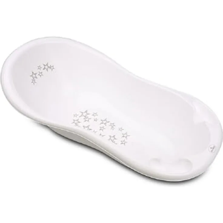 Lorelli Baby Badewanne 100 cm mit Anti-Rutsch-Matte, Wasserablauf, Ablagefächer