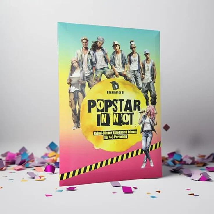 Parameter B Popstar in Not - Krimidinner für 4-6 Personen - Ab 10 Jahren - Krimidinner für Zuhause für Familien mit Kindern - Krimispiel für Einsteiger - Realistische Beweise – Bild 1