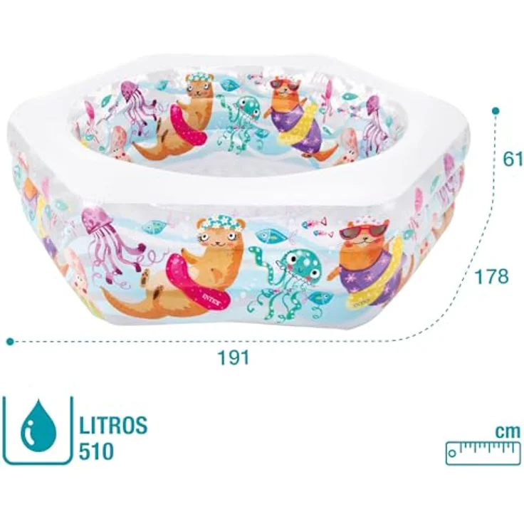 Intex Ocean Reef Pool - Kinder Aufstellpool - Planschbecken - 194 x 178 x 61 cm - Für 6+ Jahre – Bild 3