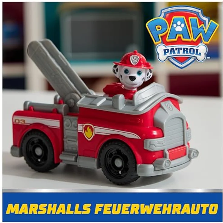 Spin Master PAW Patrol Spielzeug-Auto Marshall, Feuerwehrfahrzeug aus recyceltem Kunststoff, mit Figur im Standard-Maßstab – Bild 2
