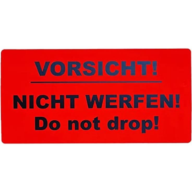 varivendo 50 Versandaufkleber Etiketten "Nicht werfen", rot, Größe 10 x 5 cm – Bild 1