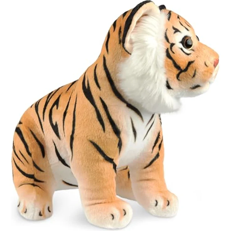 BRUBAKER Tiger Kuscheltier - 30 cm Stofftier - Baby Plüschtier Raubkatze Sitzend - Braun – Bild 4