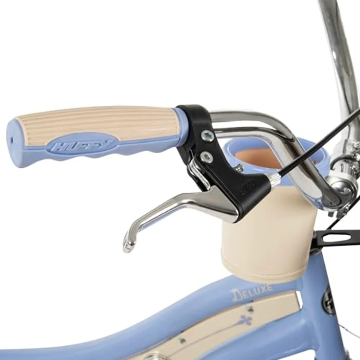 Huffy Deluxe Cruiser 24-Zoll Jugendfahrrad, blauer Stahlrahmen mit Lenkerkorb und Getränkehalter – Bild 6