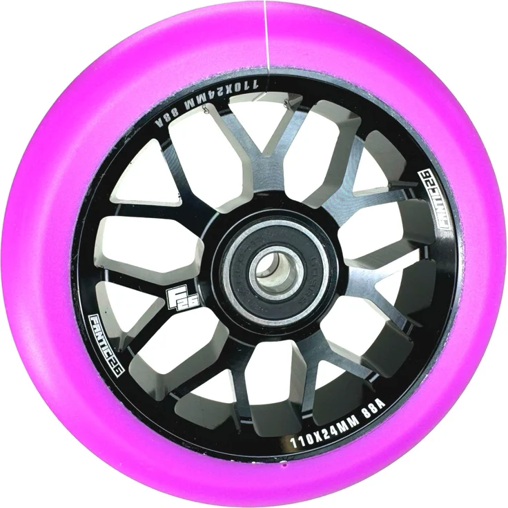 Fantic26 Stuntscooter Fantic26 Spy7 Stunt-Scooter Rolle 110mm Abec11 Schwarz /Pu Lila, Leichte Aluminiumlegierung, ABEC-11 Kugellager, 110mm Durchmesser – Bild 1