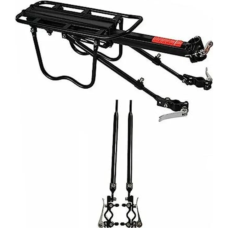 BAYLI Universal Fahrrad Gepäckträger für hinten, 50 kg belastbar, Aluminium, schnellspannend, schwarz, passend für 24-29 Zoll Fahrräder – Bild 4
