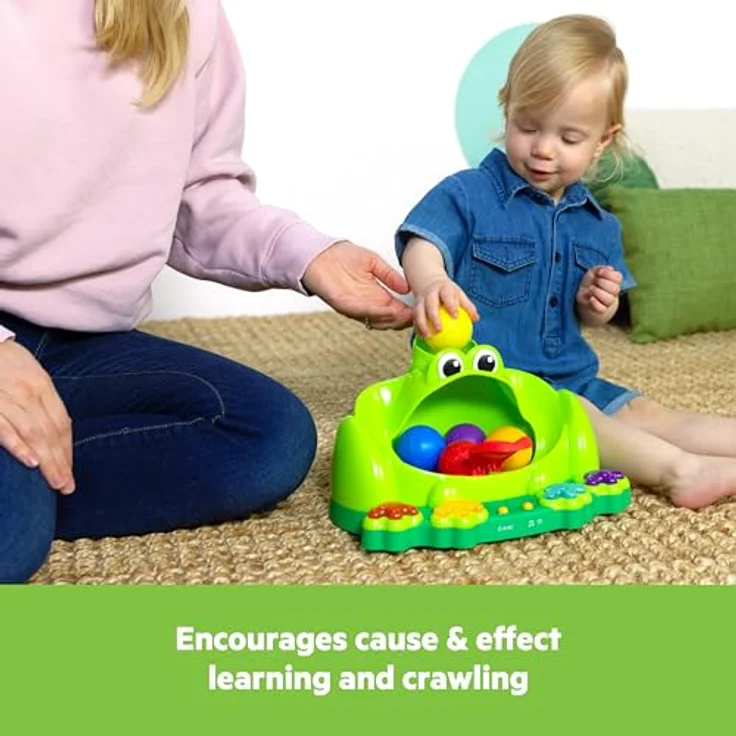 Bright Starts Poppin' Ball Frog, Lernspielzeug mit Licht und Sound für Babys ab 6 Monaten, inkl. 5 Bällen – Bild 4