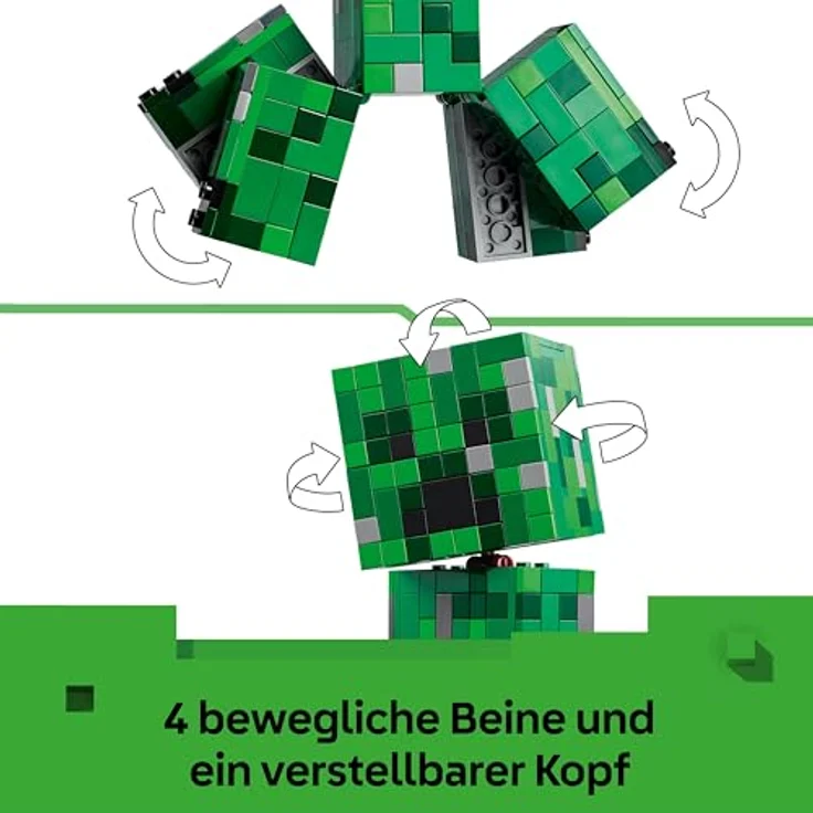 LEGO Minecraft 21276 Der Creeper™ Bausatz, 21 cm große bewegliche Actionfigur mit 665 Teilen und verstecktem TNT-Block – Bild 5