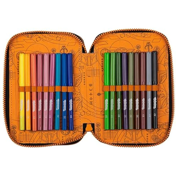 CoolPack Mäppchen JUMPER 3 Mandalorian, Multicolor mit 18 Buntstiften, Bleistift, Lineal und mehr – Bild 4
