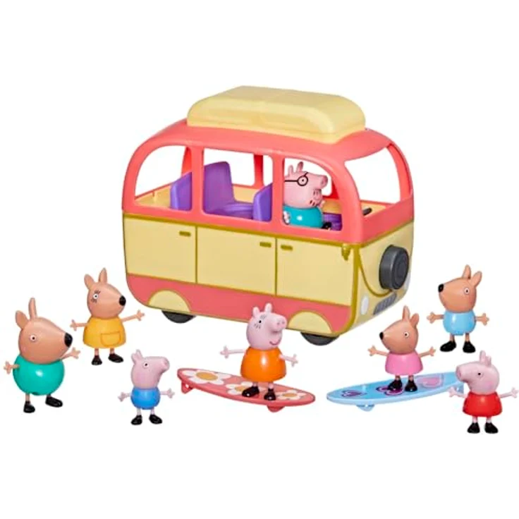 Peppa Pig Peppa Visits Australia Campervan Spielzeug mit 8 Figuren und 4 Zubehörteilen, für Kinder ab 3 Jahren – Bild 1