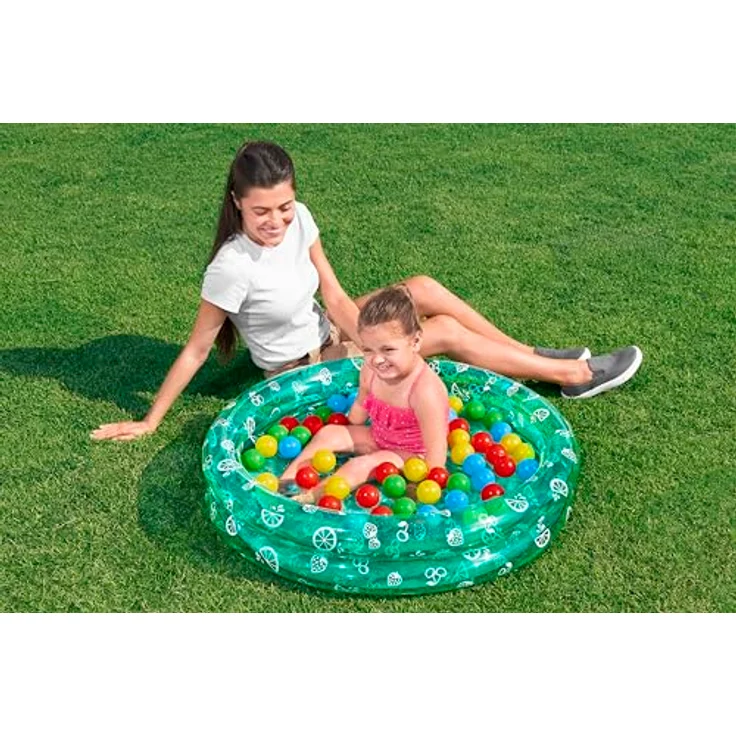 Bestway Planschbecken Splash & Play mit Spielbällen Ø 91 x 20 cm, Sortiert - 2-in-1 Bällebad und Planschbecken, 50 verschiedenfarbige Spielbälle, für Innen- und Außengebrauch – Bild 2