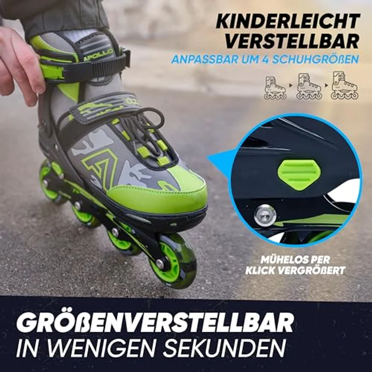 Apollo Champion, größenverstellbare Inliner für Jungs und Mädchen ab Größe 31, für Damen und Herren bis Größe 42, hochwertige Inline Skates für Kinder und Erwachsene mit LED Rollen, in Pink – Bild 2